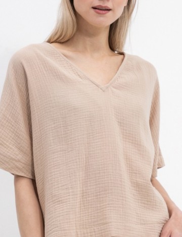 Cămașă cu m&acirc;necă scurtă Vero Moda, maro