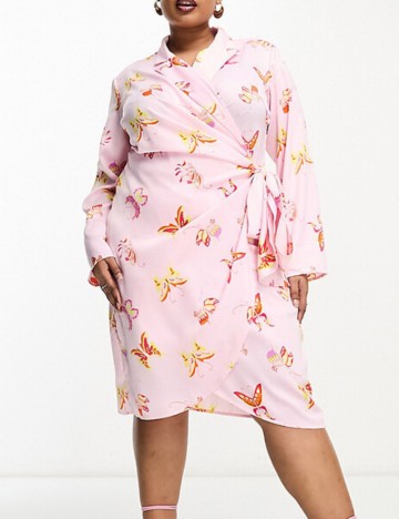 Rochie midi SOMETHING NEW, roz