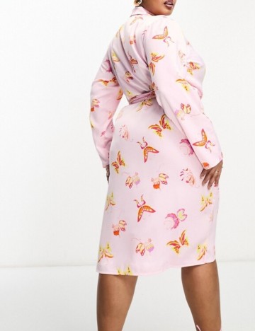 Rochie midi SOMETHING NEW, roz