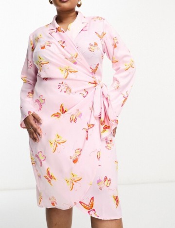 Rochie midi SOMETHING NEW, roz