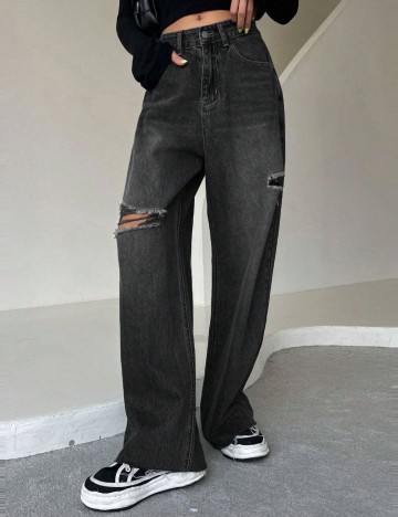 Jeans Shein DAZY, negru