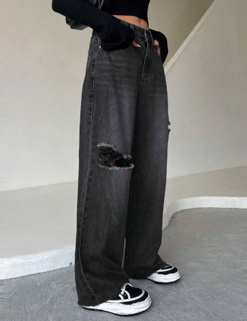 Jeans Shein DAZY, negru