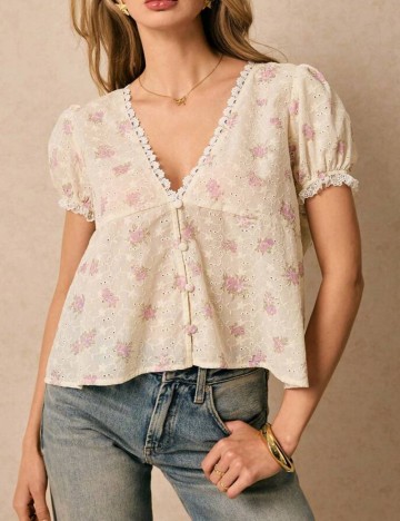 Cămașă cu m&acirc;necă scurtă Shein Po&eacute;selle, mix culori