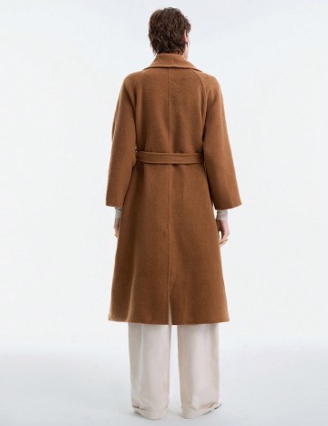 Palton De L&acirc;nă Shein, maro