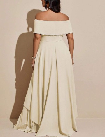 Rochie maxi Shein Curve+, crem