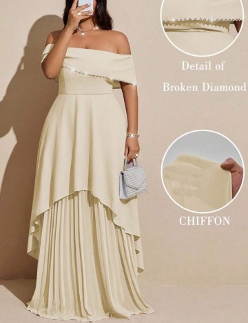 Rochie maxi Shein Curve+, crem