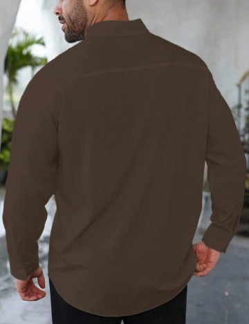 Cămașă Shein MANFINITY, maro