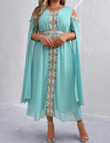 Rochie midi Shein Curve+, turcoaz