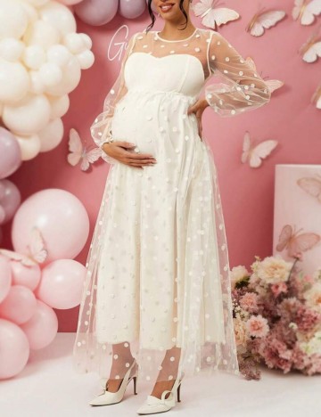 Rochie maxi Shein, crem