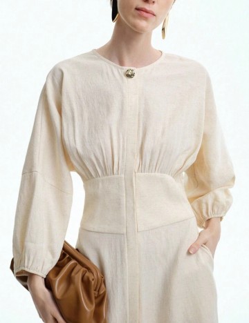 Rochie maxi Shein, crem