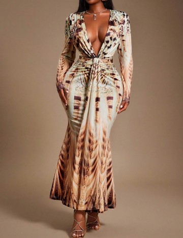 Rochie maxi Shein Curve+, mix culori