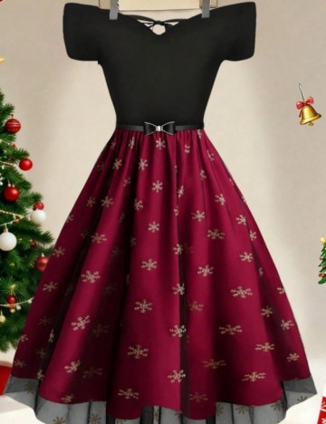 Rochie midi Shein Curve+, mix culori