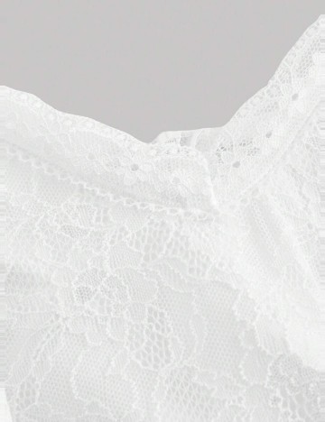 Salopetă scurtă Shein Curve+, alb