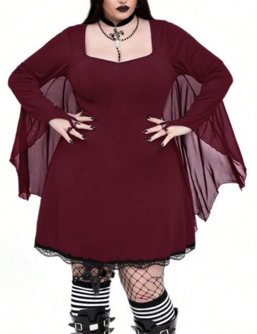 Rochie mini Shein Curve+, vișiniu