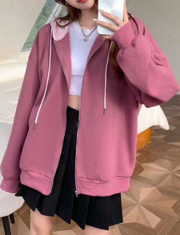 Hanorac Cu Fermoar Shein DAZY, mov