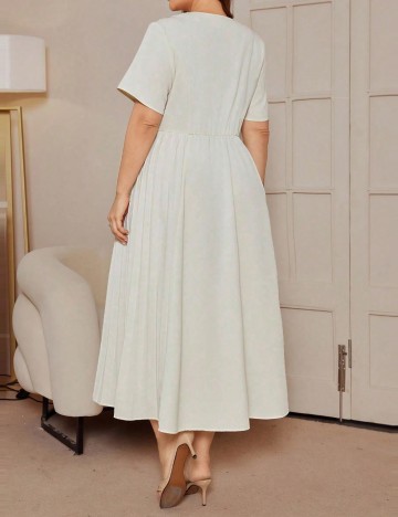 Rochie maxi Shein Curve+, crem