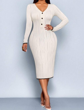 Rochie midi Shein, crem