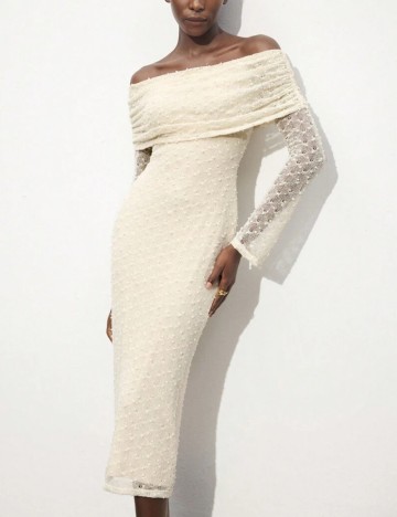 Rochie midi Shein, crem