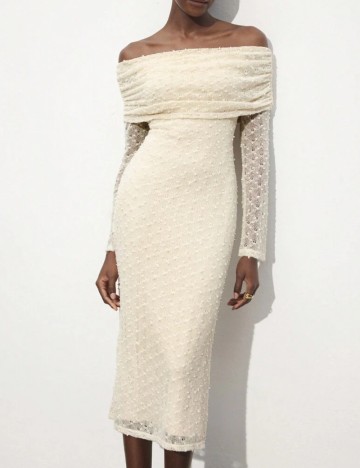 Rochie midi Shein, crem