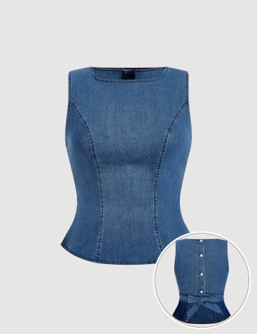 Top Shein Curve+, albastru