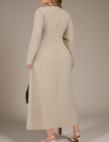 Rochie maxi Shein Curve+, bej