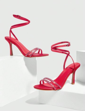 Sandale Cu Toc Shein, roșu