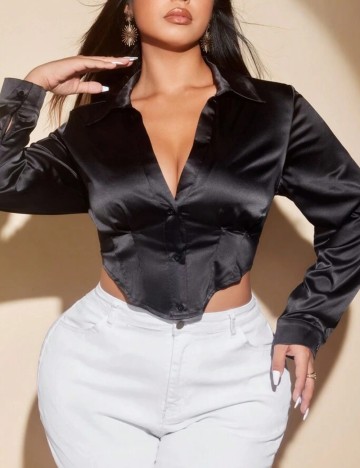 Cămașă Shein Curve+, negru