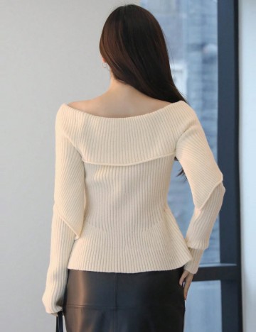 Pulover Shein DAZY, crem