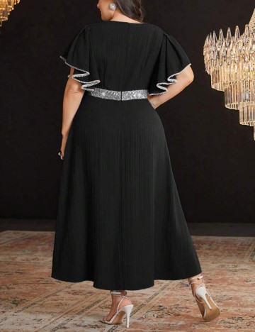 Rochie midi Shein Curve+, negru