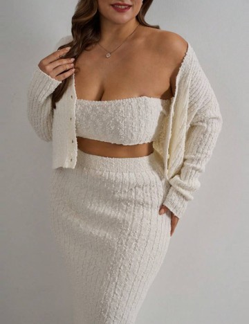 Compleu Shein Curve+, alb