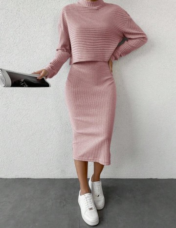 Set rochie și bluză Shein, roz