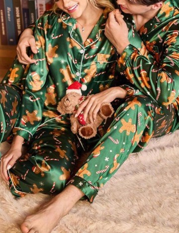 Compleu pijamale Shein, verde