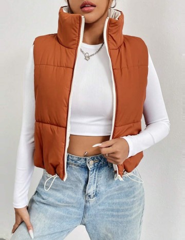 Vestă Shein, cărămiziu