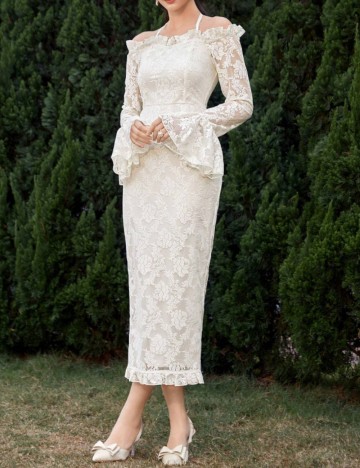 Rochie de ocazie Shein, crem