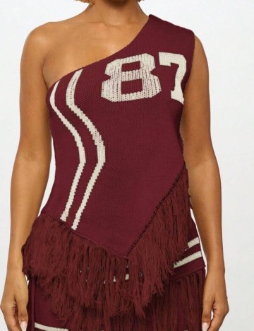 Top Shein SUMMON, vișiniu