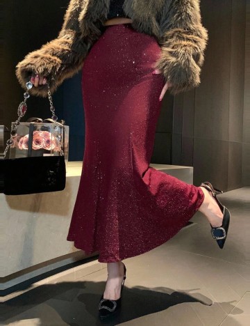 Fustă maxi Shein, vișiniu