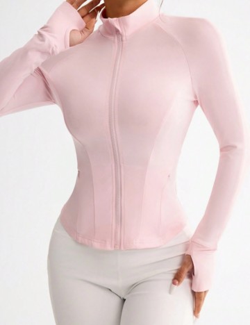 Bluză cu fermoar Shein, roz