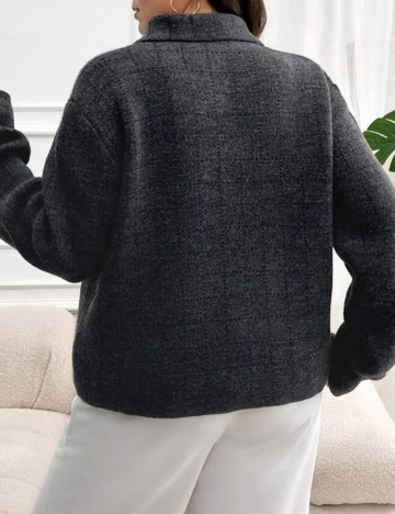 Cardigan Shein Curve+, gri închis