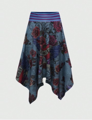 Fustă midi Shein Romwe, mix culori