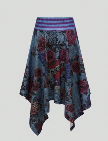 Fustă midi Shein Romwe, mix culori