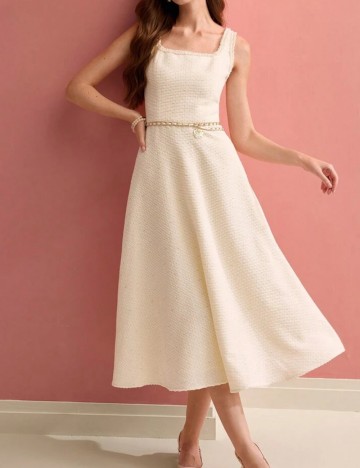 Rochie midi Shein MOTF, crem