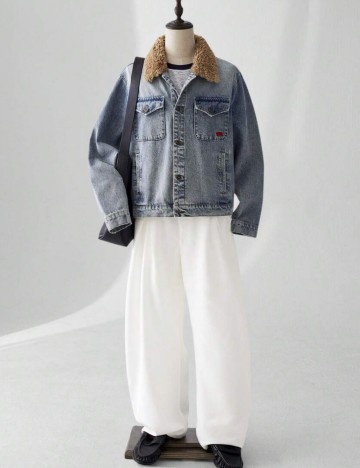 Geacă de blugi Shein MANFINITY, albastru