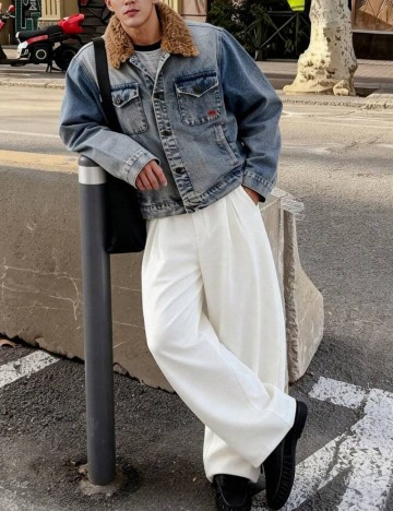 Geacă de blugi Shein MANFINITY, albastru