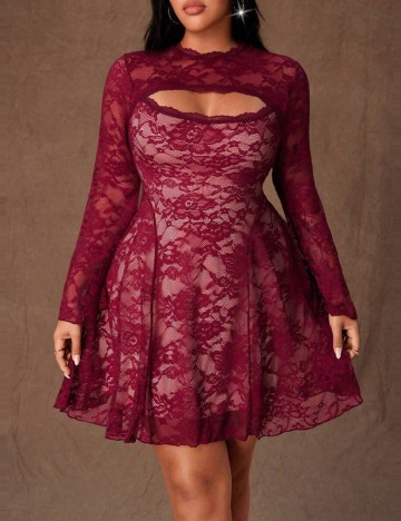 Rochie mini Shein Curve+, vișiniu