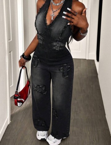 Salopetă de blugi Shein, negru