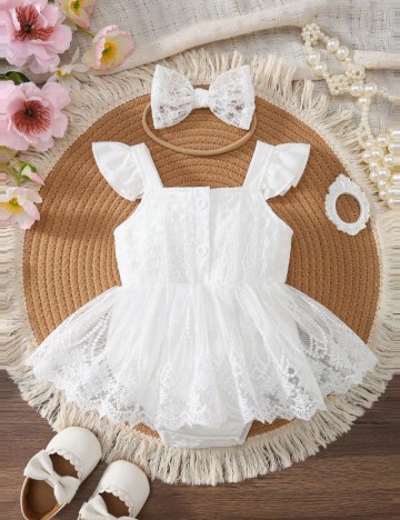 Set rochie și bentiță Shein, alb