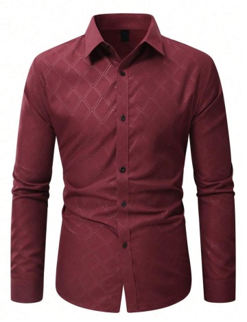 Cămașă Shein MANFINITY, vișiniu