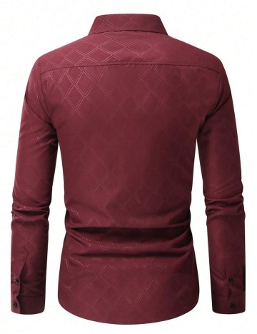 Cămașă Shein MANFINITY, vișiniu