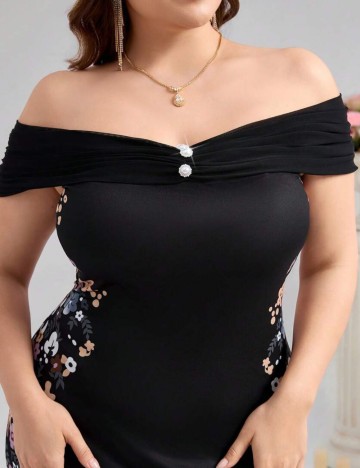 Rochie maxi Shein Curve+, negru