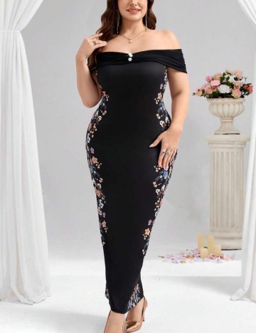 Rochie maxi Shein Curve+, negru